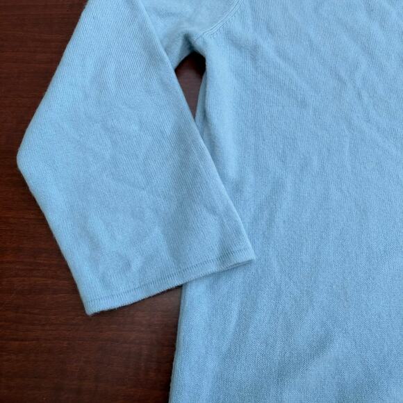 Sag Harbor Light Blue 3/4 Sleeve Knit Top - Size L - Picture 5 of 6